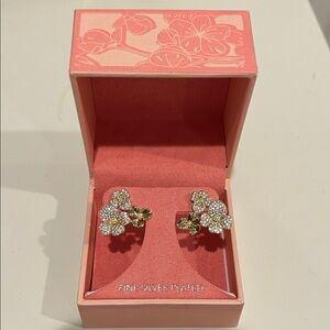 Dazzling Floral Gold and Silver Earrings